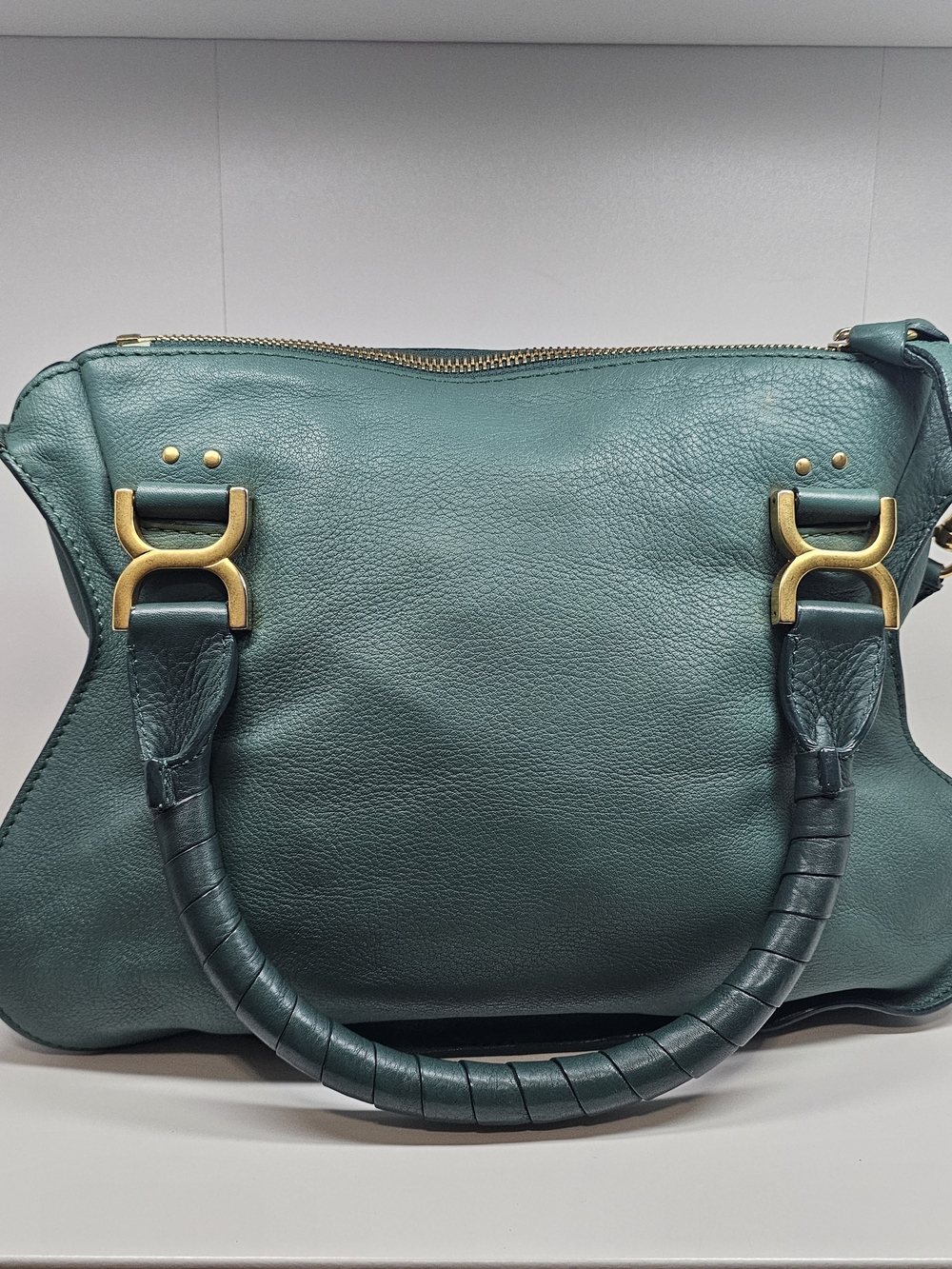 Chloe Marcie Green Leather Shoulder Bag - Picture 7 of 11
